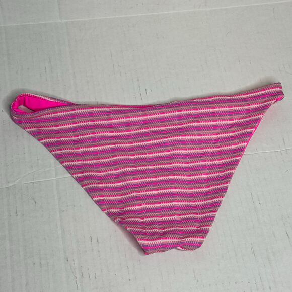 L*Space Camacho Classic Bikini Bottom Pink Stripe Nylon Swimwear NWT L - Picture 4 of 7